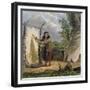 Indian Woman Dressing a Buffalo Skin-Seth Eastman-Framed Giclee Print