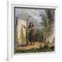 Indian Woman Dressing a Buffalo Skin-Seth Eastman-Framed Giclee Print