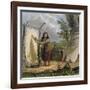 Indian Woman Dressing a Buffalo Skin-Seth Eastman-Framed Giclee Print