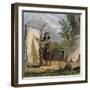 Indian Woman Dressing a Buffalo Skin-Seth Eastman-Framed Giclee Print