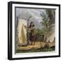 Indian Woman Dressing a Buffalo Skin-Seth Eastman-Framed Giclee Print