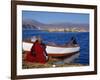 Indian Woman from the Uros or Floating Reed Islands of Lake Titicaca, Washes Her Pans in the Water -John Warburton-lee-Framed Photographic Print