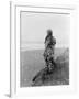 Indian Woman in Primitive Dress Edward Curtis Photograph-Lantern Press-Framed Art Print