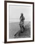 Indian Woman in Primitive Dress Edward Curtis Photograph-Lantern Press-Framed Art Print