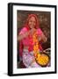 Indian woman making garlands in Ajmer, Rajasthan, India-Godong-Framed Photographic Print