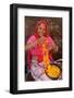 Indian woman making garlands in Ajmer, Rajasthan, India-Godong-Framed Photographic Print