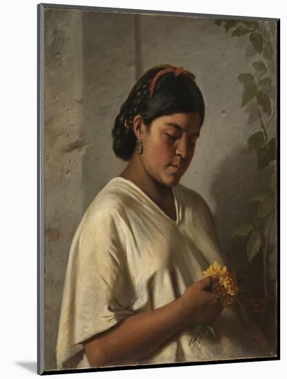 Indian Woman with Marigold,1876-Felipe Santiago Gutierrez-Mounted Giclee Print