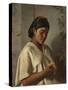 Indian Woman with Marigold,1876-Felipe Santiago Gutierrez-Stretched Canvas
