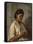 Indian Woman with Marigold,1876-Felipe Santiago Gutierrez-Framed Stretched Canvas