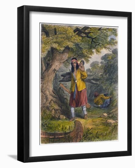 Indian Women Procuring Fuel, 1853-Seth Eastman-Framed Giclee Print