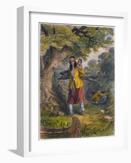 Indian Women Procuring Fuel, 1853-Seth Eastman-Framed Giclee Print