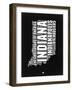 Indiana Black and White Map-NaxArt-Framed Art Print