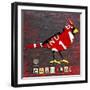 Indiana Cardinal-Design Turnpike-Framed Premium Giclee Print