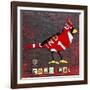 Indiana Cardinal-Design Turnpike-Framed Giclee Print