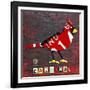 Indiana Cardinal-Design Turnpike-Framed Giclee Print