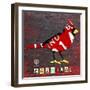 Indiana Cardinal-Design Turnpike-Framed Giclee Print