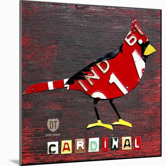 Indiana Cardinal-Design Turnpike-Mounted Giclee Print