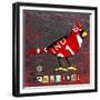 Indiana Cardinal-Design Turnpike-Framed Giclee Print