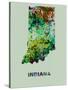 Indiana Color Splatter Map-NaxArt-Stretched Canvas