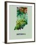 Indiana Color Splatter Map-NaxArt-Framed Art Print
