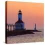 Indiana Dunes lighthouse at sunset, Indiana Dunes, Indiana, USA-Anna Miller-Stretched Canvas