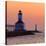 Indiana Dunes lighthouse at sunset, Indiana Dunes, Indiana, USA-Anna Miller-Stretched Canvas