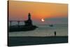 Indiana Dunes lighthouse at sunset, Indiana Dunes, Indiana, USA-Anna Miller-Stretched Canvas