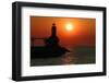 Indiana Dunes lighthouse at sunset, Indiana Dunes, Indiana, USA-Anna Miller-Framed Photographic Print