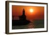 Indiana Dunes lighthouse at sunset, Indiana Dunes, Indiana, USA-Anna Miller-Framed Photographic Print