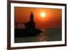 Indiana Dunes lighthouse at sunset, Indiana Dunes, Indiana, USA-Anna Miller-Framed Photographic Print