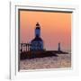 Indiana Dunes lighthouse at sunset, Indiana Dunes, Indiana, USA-Anna Miller-Framed Photographic Print