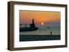 Indiana Dunes lighthouse at sunset, Indiana Dunes, Indiana, USA-Anna Miller-Framed Photographic Print