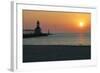 Indiana Dunes lighthouse at sunset, Indiana Dunes, Indiana, USA-Anna Miller-Framed Photographic Print