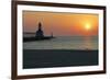 Indiana Dunes lighthouse at sunset, Indiana Dunes, Indiana, USA-Anna Miller-Framed Photographic Print