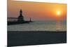 Indiana Dunes lighthouse at sunset, Indiana Dunes, Indiana, USA-Anna Miller-Mounted Photographic Print