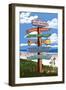 Indiana Dunes National Seashore, Indiana - Destination Signpost-Lantern Press-Framed Art Print