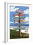 Indiana Dunes National Seashore, Indiana - Destination Signpost-Lantern Press-Framed Art Print