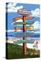 Indiana Dunes National Seashore, Indiana - Destination Signpost-Lantern Press-Stretched Canvas