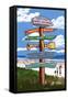 Indiana Dunes National Seashore, Indiana - Destination Signpost-Lantern Press-Framed Stretched Canvas