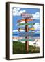 Indiana Dunes National Seashore, Indiana - Destination Signpost-Lantern Press-Framed Art Print