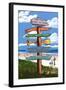 Indiana Dunes National Seashore, Indiana - Destination Signpost-Lantern Press-Framed Art Print