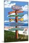Indiana Dunes National Seashore, Indiana - Destination Signpost-Lantern Press-Mounted Art Print