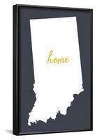 Indiana - Home State - Gray-Lantern Press-Framed Art Print