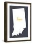 Indiana - Home State - Gray-Lantern Press-Framed Art Print