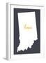 Indiana - Home State - Gray-Lantern Press-Framed Art Print