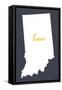 Indiana - Home State - Gray-Lantern Press-Framed Stretched Canvas