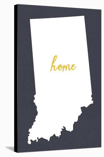 Indiana - Home State - Gray-Lantern Press-Stretched Canvas