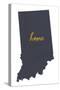 Indiana - Home State - White-Lantern Press-Stretched Canvas