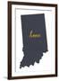 Indiana - Home State - White-Lantern Press-Framed Art Print