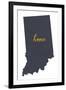 Indiana - Home State - White-Lantern Press-Framed Art Print